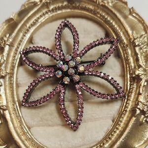 Best Brand Pink Crystal Flower Brooch
